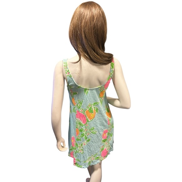 Lilly Pulitzer Pool Blue Size XS Carmel Pink Lemonade Printed Dress - Picture 5 of 5